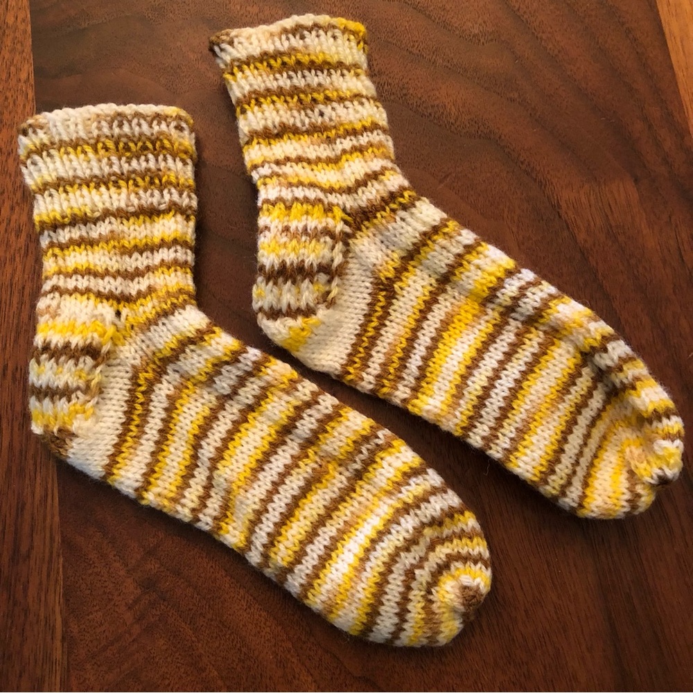 Handknit striped socks 2 - 4 years